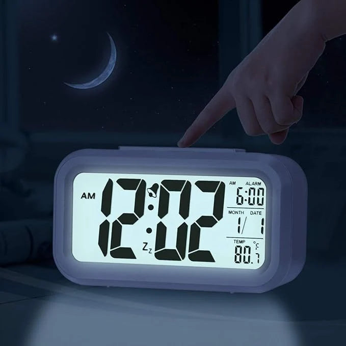 Digital LCD Alarm Clock – Clear Display with Modern Design