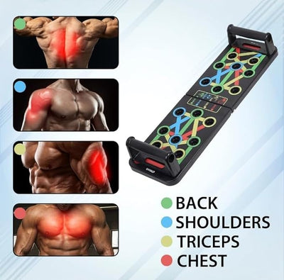 Portable Multifunctional Push-up Board Set With Handles Foldable Fitness Equipment For Chest Abdomen Arms And Back Training